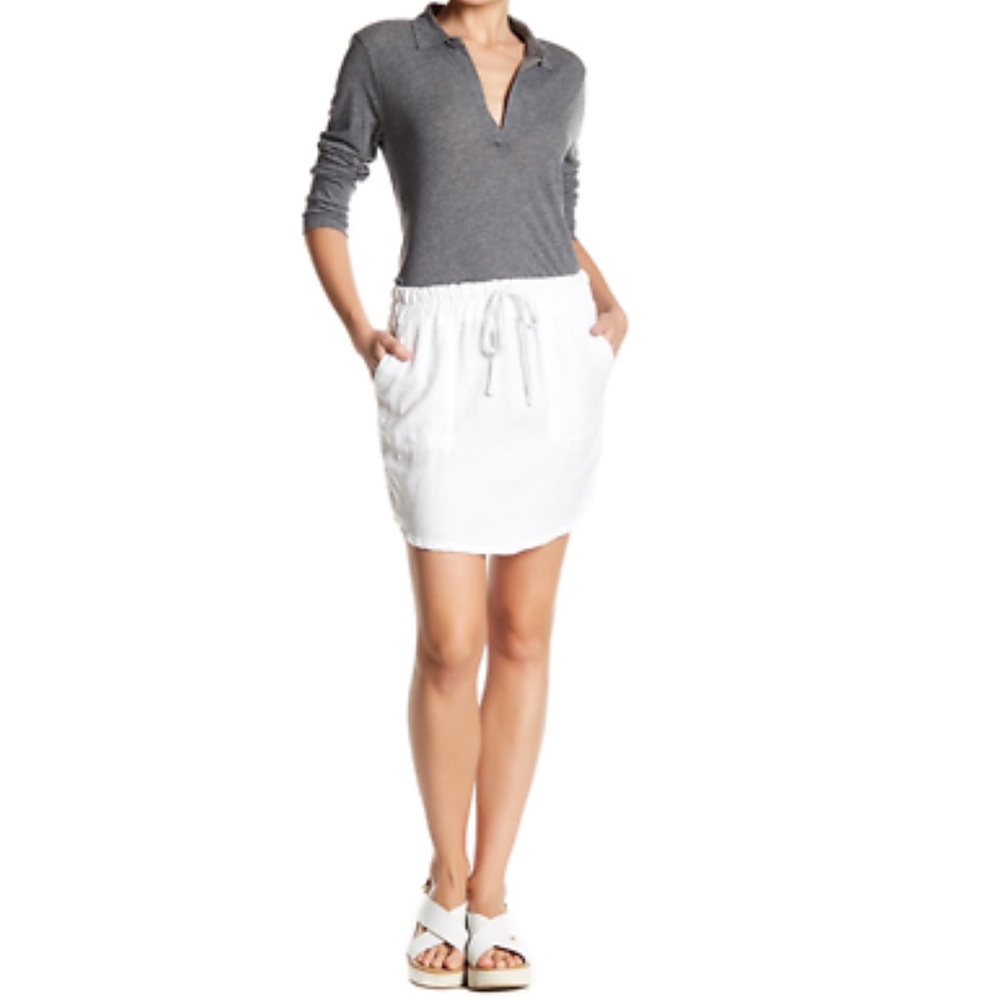 James Perse white linen skirt